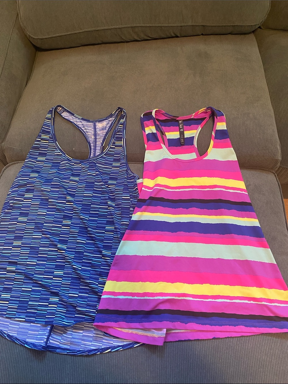 2 Women’s Large athletic tank tops
